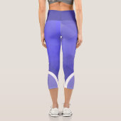 白い名前との紫の色ストライプ付けモダン カプリレギンス (裏面)