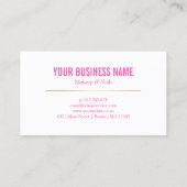 白い唇のショッキングピンクのメーキャップアーティストのロイヤリティカード ロイヤリティカード (裏面)