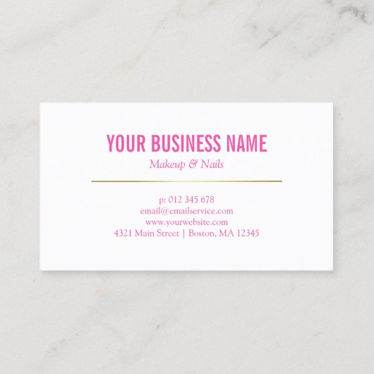 白い唇のショッキングピンクのメーキャップアーティストのロイヤリティカード ロイヤリティカード (裏面)