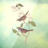 白い喉の付いたスズメのオードボンの花の鳥 ウィンドウサイン (シート3)