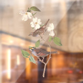 白い喉の付いたスズメのオードボンの花の鳥 ウィンドウサイン (シート2)