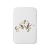 白い喉の付いたスズメのオードボンの花の鳥 バスマット (正面縦)