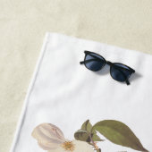 白い喉の付いたスズメのオードボンの花の鳥 ビーチタオル (インサイチュ)