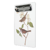 白い喉の付いたスズメのオードボンの花の鳥 ミニクリップボード (アングル2)