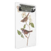 白い喉の付いたスズメのオードボンの花の鳥 ミニクリップボード (アングル)