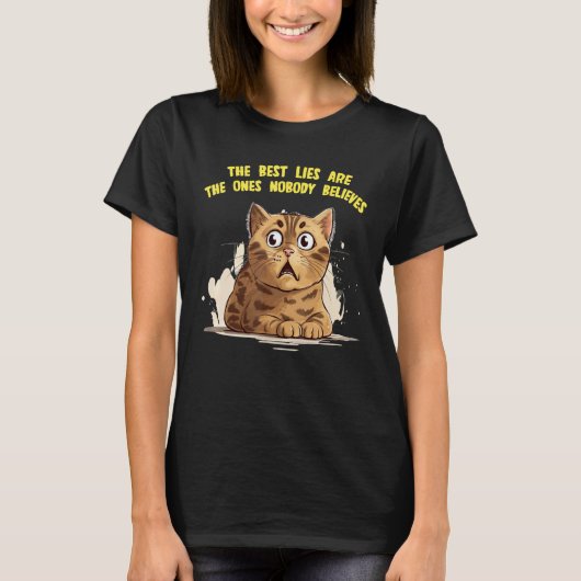 白い嘘のコスチュームのアイデアとウソつき猫 Tシャツ (正面)