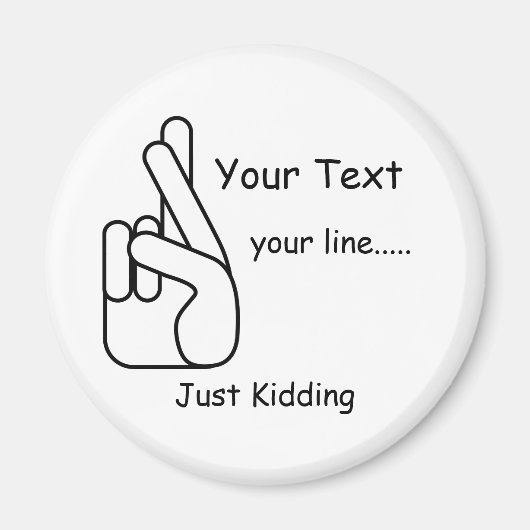 白い嘘の十字指マグネット マグネット (正面)