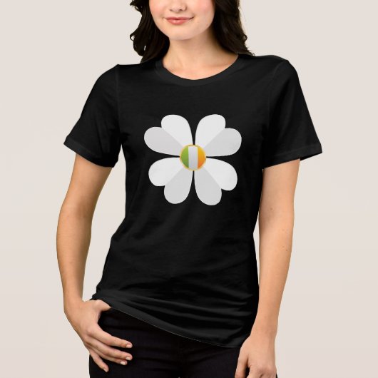 白い四つ葉のシャムロック トライブレンドTシャツ (正面)