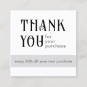 白い四角の割引カード ロイヤリティカード (正面)