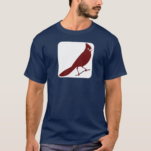 白い四角のTシャツの基本的な鳥 Tシャツ (正面)