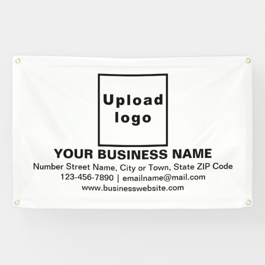 白い四角形にセンターアラインビジネスブランド 横断幕 (横)
