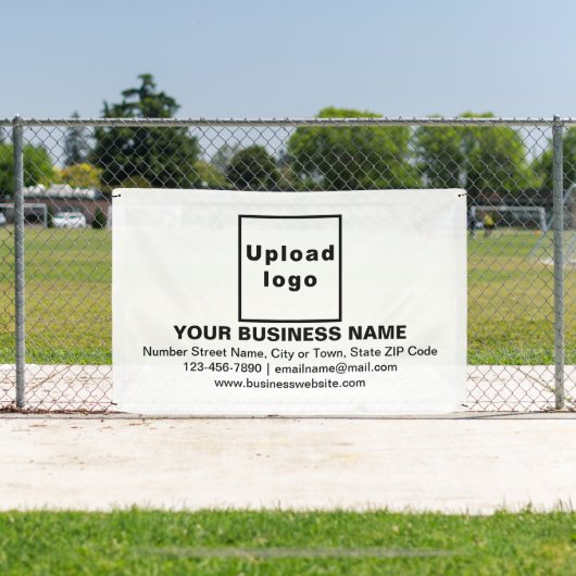 白い四角形にセンターアラインビジネスブランド 横断幕 (インサイチュ)