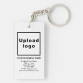 白い四角形にビジネスブランドのアクリルキーチェーン キーホルダー (裏面)