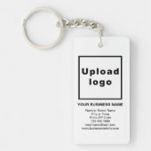 白い四角形にビジネスブランドのアクリルキーチェーン キーホルダー (正面)