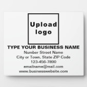 白い四角形のプラークのビジネス情報 フォトプラーク (正面)