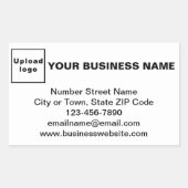 白い四角形の上のビジネスブランドのステッカー 長方形シール (正面)