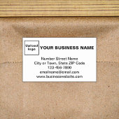 白い四角形の上のビジネスブランドのステッカー 長方形シール