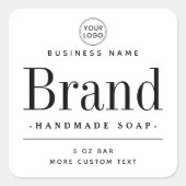 白い四角形の製品ラベル スクエアシール (正面)