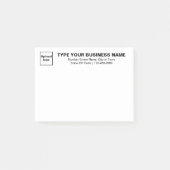 白い四角形の見出しのビジネスブランド ポストイット (正面)