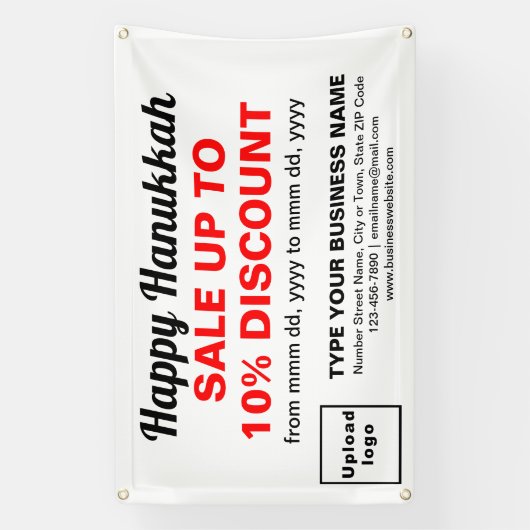白い四角形バナーのビジネスハヌカー販売 横断幕 (縦)