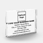 白い四角形フォトブロック上のビジネスブランド フォトブロック (左)