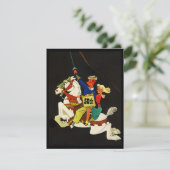 白い回転木馬の馬の招待状のレトロ夜 招待状 (スタンド正面)