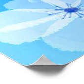 白い図解入りの、写真付きの水色のムーンフラワーの好意 ポスター (角)