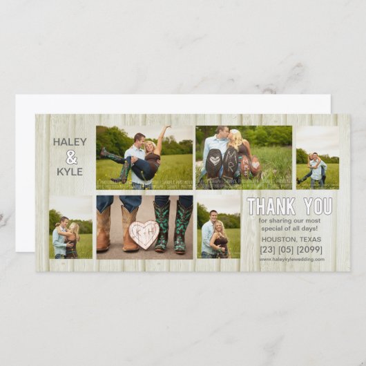 白い国の結婚式ありがとうフォトカード サンキューカード (正面/裏面)