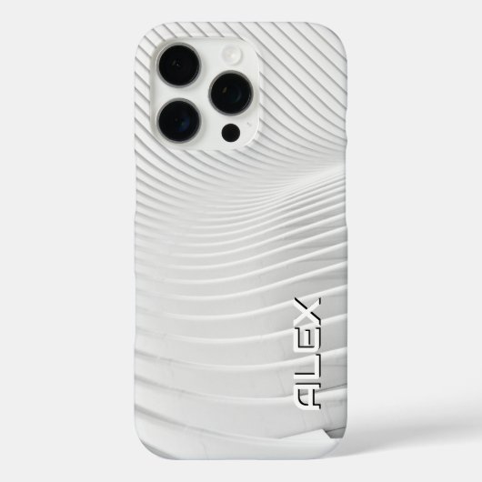 白い地形波形パターン – ミニマル Case-Mate iPhoneケース (裏面)