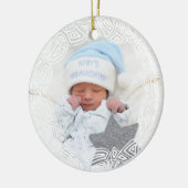 白い塗り線 – 片面 セラミックオーナメント (左)