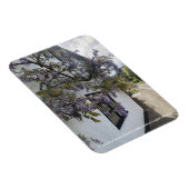 白い壁のコテージに対して成長する藤 マグネット (右側)