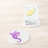 白い壁の上昇の紫色のヤモリ コースター (側面)