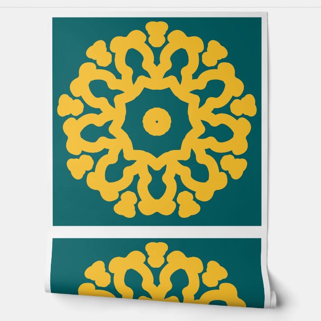 白い壁縁ど紙、A鮮やかデザイン 壁紙 (ほどく)