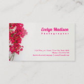 白い壁gt543の赤いブーゲンビリアの花 名刺 (裏面)