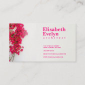 白い壁gt6576の赤いブーゲンビリアの花 名刺 (裏面)