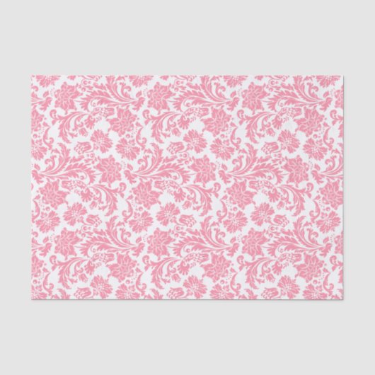 白い変更が可能な背景のピンクのフローラマスク 薄葉紙 (正面)