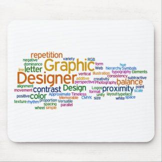 白い多色刷りのマウスパッド マウスパッド