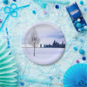 白い夢-シカゴの紙皿の冬 ペーパープレート (パーティー)