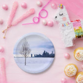 白い夢-シカゴの紙皿の冬 ペーパープレート (パーティー)