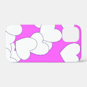 白い大ハートがピンクを打つ Case-Mate iPhoneケース (裏面 (横))