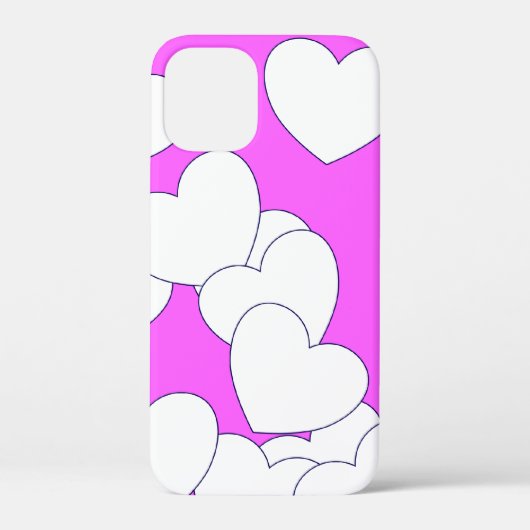 白い大ハートがピンクを打つ Case-Mate iPhoneケース (裏面)