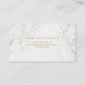 白い大理石で幾何学的なモダンでフェイクな金ゴールド 名刺 (裏面)