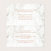 白い大理石で幾何学的なモダンなのどのばら色の金ゴールド 名刺 (内部フラット)