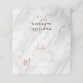 白い大理石とバラの金ゴールドモダンテーブル番号 プレイスカード (外部開封)