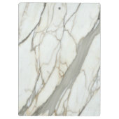 白い大理石とピンクの明るい赤紫色名前をカスタムする ガーリー クリップボード (裏面)