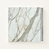 白い大理石とピンクの明るい赤紫色名前をカスタムする ガーリー ノートブック (裏面)