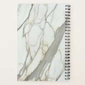 白い大理石とピンクの明るい赤紫色名前をカスタムする ガーリー プランナー手帳 (裏面)