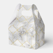 白い大理石と金ゴールドキューブパターン+モノグラム フェイバーボックス (裏面サイド)