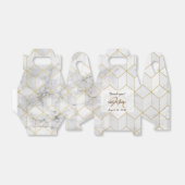 白い大理石と金ゴールドキューブパターン+モノグラム フェイバーボックス (折り畳みなし)