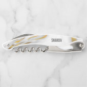 白い大理石と金ゴールド ソムリエナイフ (裏面)